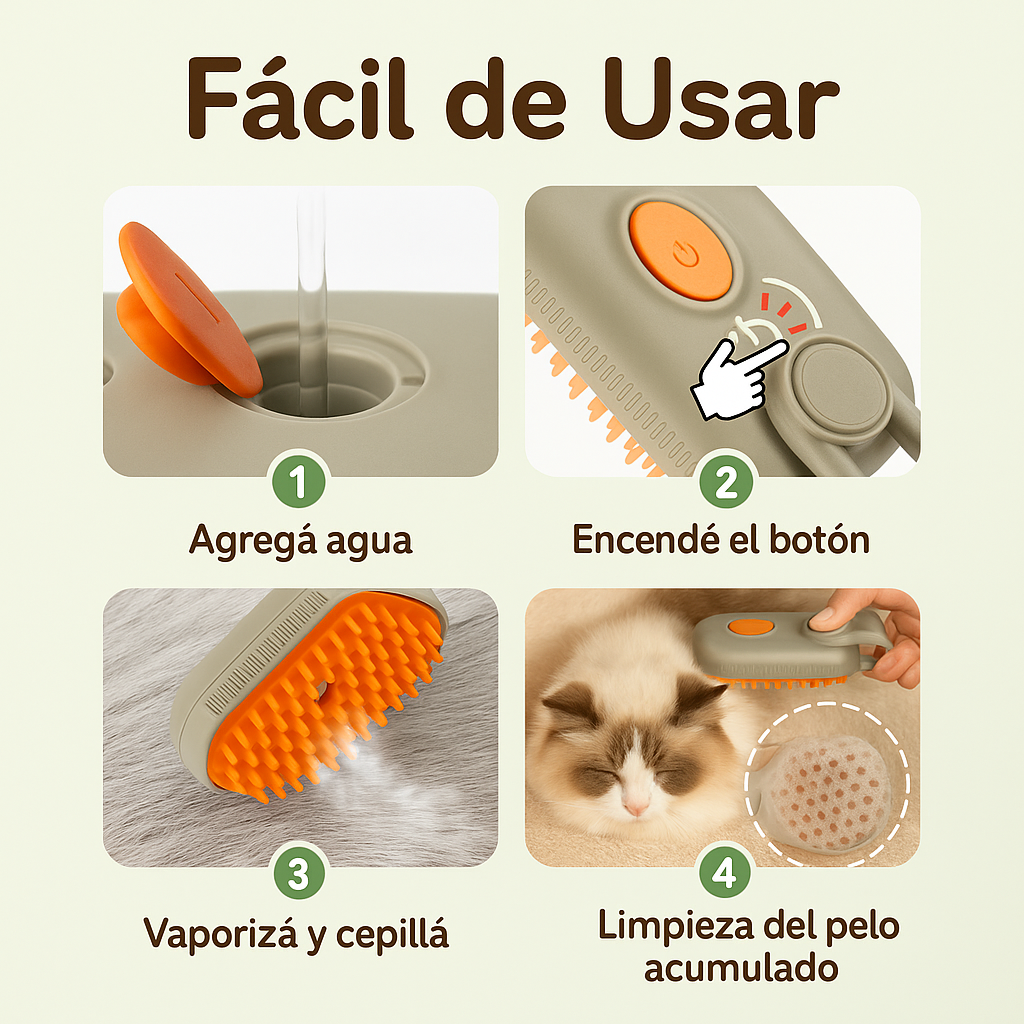 Cepillo masajeador 3 en 1 para Mascotas