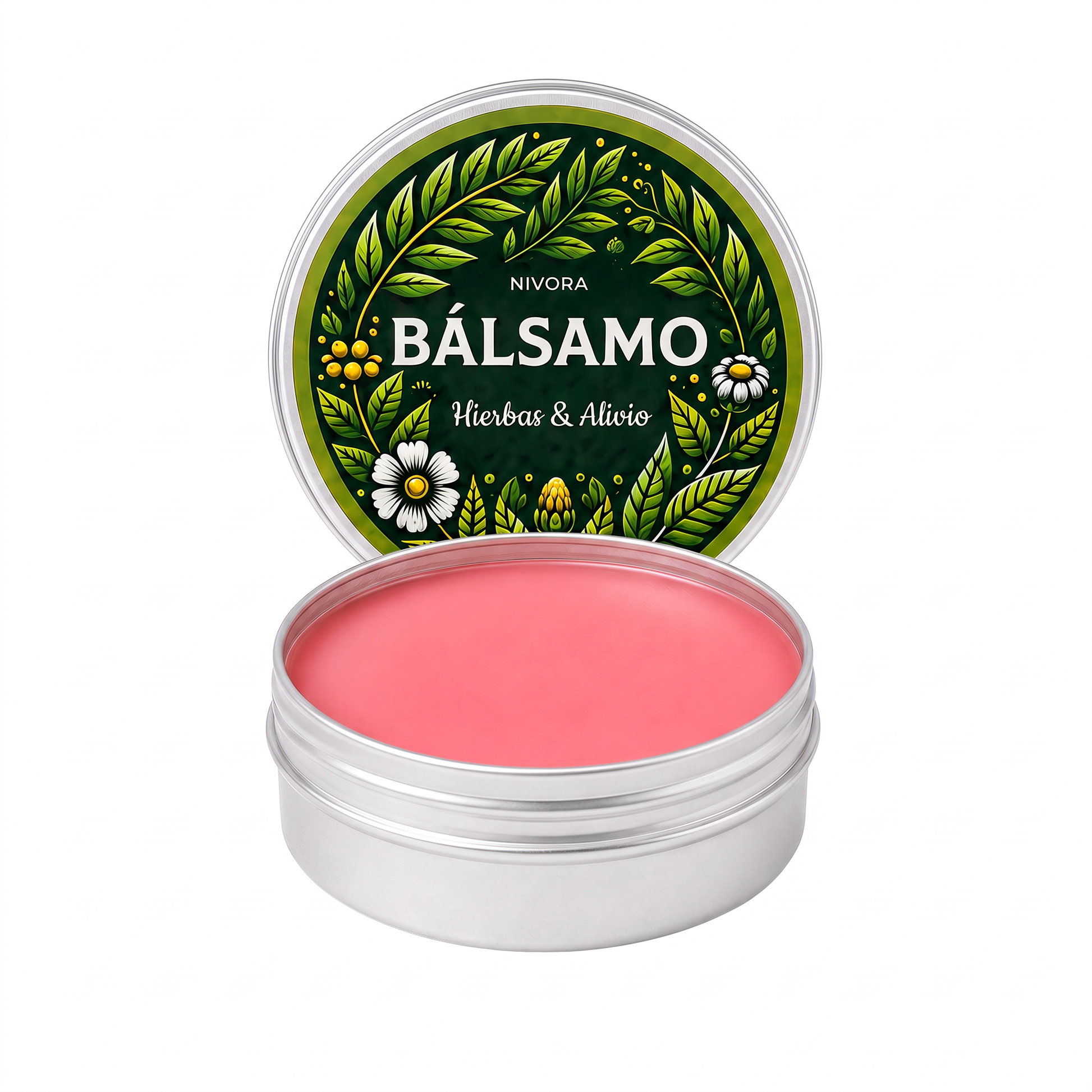 Tarro de bálsamo Nivora abierto