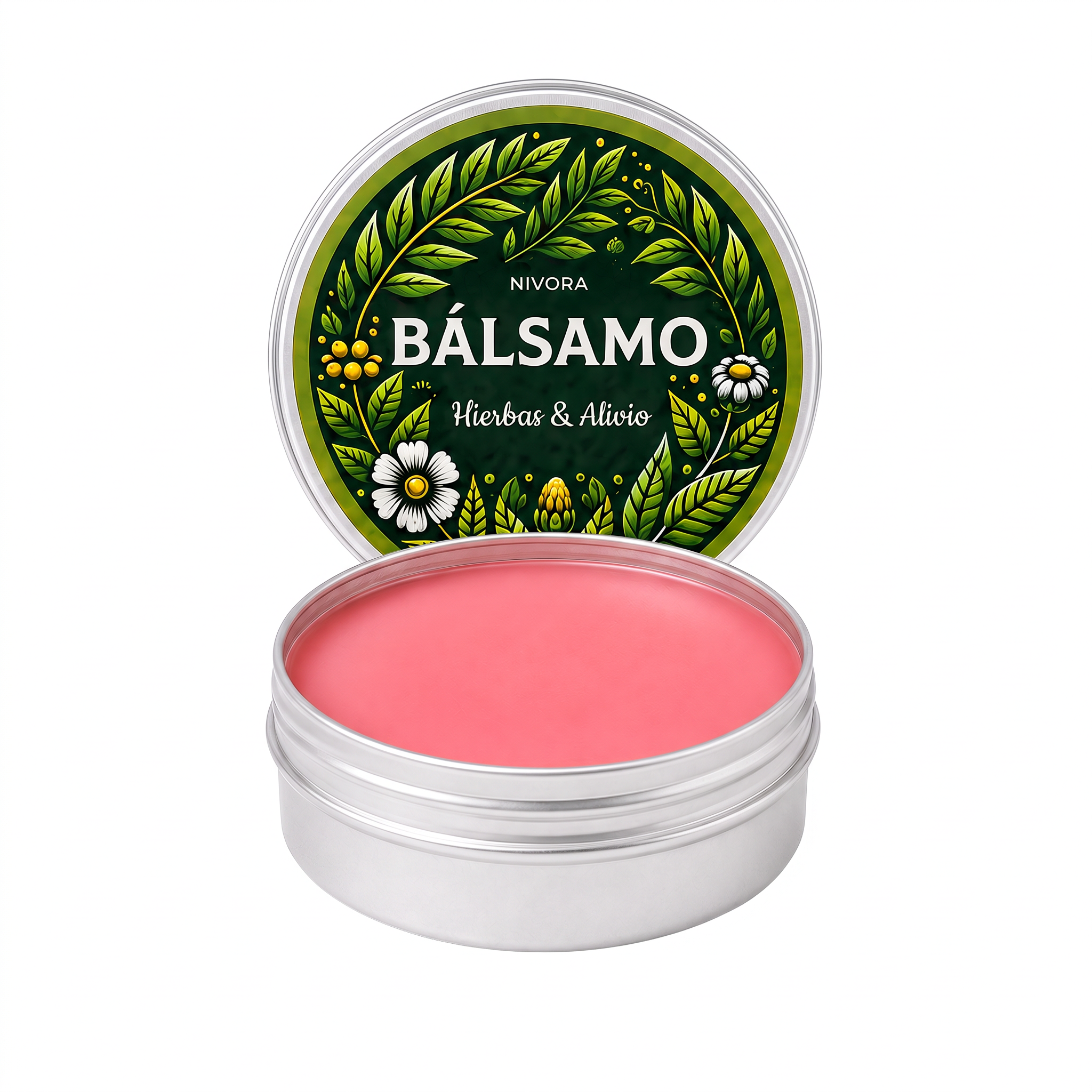 Tarro de bálsamo Nivora abierto