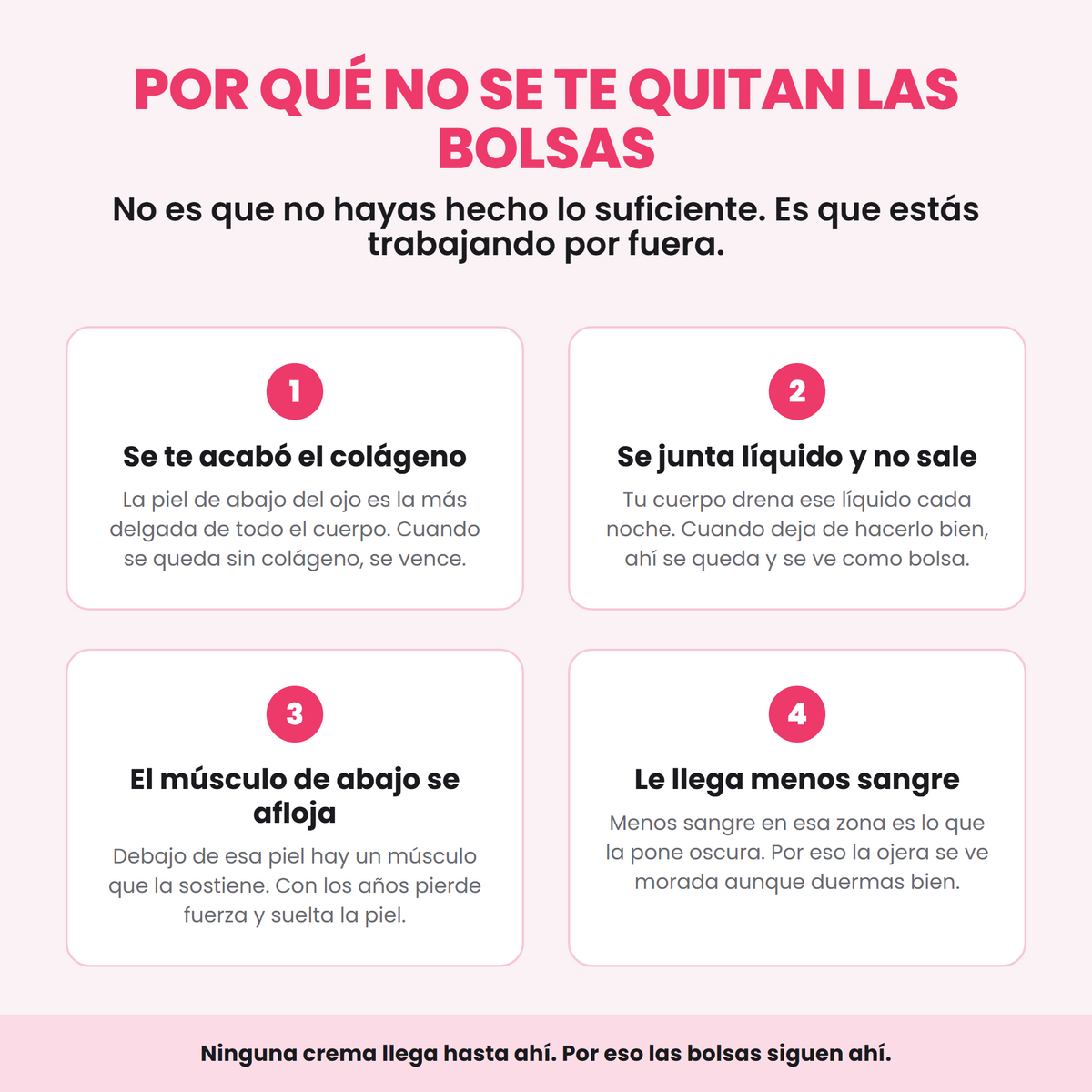 Por qué no se quitan las bolsas de los ojos